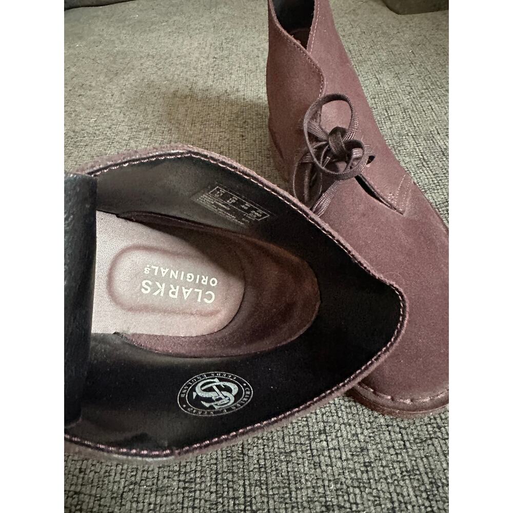 Clarks Originals Desert Boots in Burgundy Suede Chukka Boots Mens 12 - Picture 5 of 9